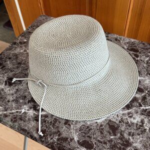 Nine West Zigzag Framer Hat Gray Ivory